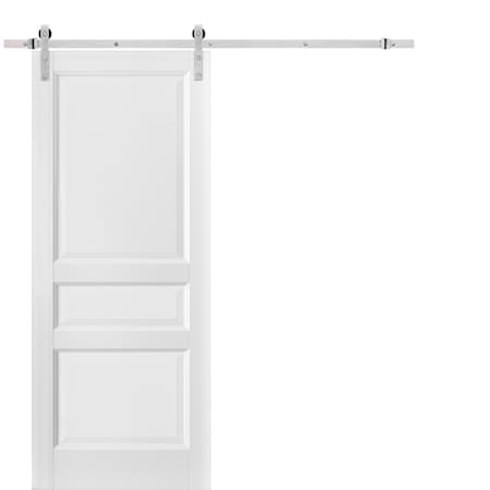 Sartodoors Barn Interior Door, 30" x 84", White LUCIA31BD-S-BEM-3084